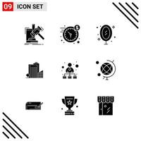 9 Universal Solid Glyphs Set for Web and Mobile Applications tower build time building office Editable Vector Design Elements