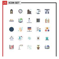 User Interface Pack of 25 Basic Flat Colors of help contact business chat online Editable Vector Design Elements