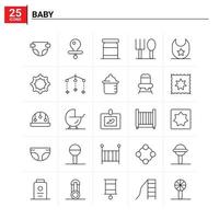 25 Baby icon set vector background
