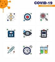 Coronavirus awareness icons 9 Filled Line Flat Color icon Corona Virus Flu Related such as machine scale scan virus management magnifying viral coronavirus 2019nov disease Vector Design Elements