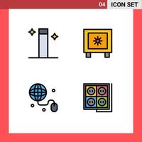 Universal Icon Symbols Group of 4 Modern Filledline Flat Colors of magic web locker logistic construction Editable Vector Design Elements
