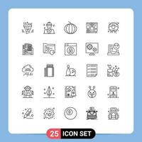 Universal Icon Symbols Group of 25 Modern Lines of salmon summer construction idea sketching Editable Vector Design Elements