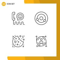 User Interface Pack of 4 Basic Filledline Flat Colors of call christmas help biology dessert Editable Vector Design Elements