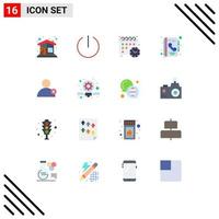 Stock Vector Icon Pack of 16 Line Signs and Symbols for user follow calender call book Editable Pack of Creative Vector Design Elements