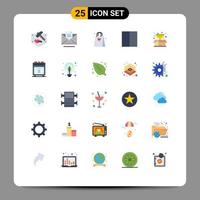 Modern Set of 25 Flat Colors and symbols such as package workspace shopping layout grid Editable Vector Design Elements