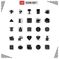 25 Thematic Vector Solid Glyphs and Editable Symbols of discount set furniture kitchen done Editable Vector Design Elements