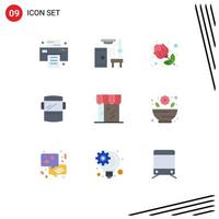 9 Thematic Vector Flat Colors and Editable Symbols of online business red weld mask Editable Vector Design Elements