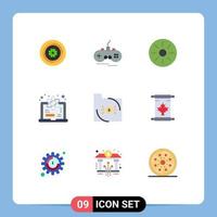 Modern Set of 9 Flat Colors and symbols such as banking science drink learn computer Editable Vector Design Elements