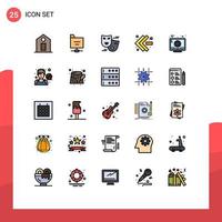 Set of 25 Modern UI Icons Symbols Signs for athlete error face masks close left Editable Vector Design Elements