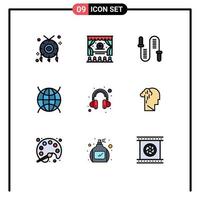 Universal Icon Symbols Group of 9 Modern Filledline Flat Colors of help wifi rope iot internet Editable Vector Design Elements