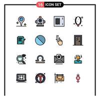 paquete de iconos de vector de stock de 16 signos y símbolos de línea para informe colgante electrónica ornamento medallón elementos de diseño de vector creativo editable