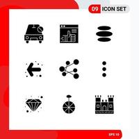 Stock Vector Icon Pack of 9 Line Signs and Symbols for export back support arrow crypto Editable Vector Design Elements