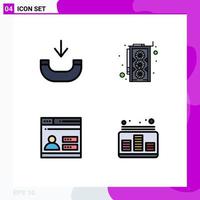 4 Creative Icons Modern Signs and Symbols of call security computer user control Editable Vector Design Elements