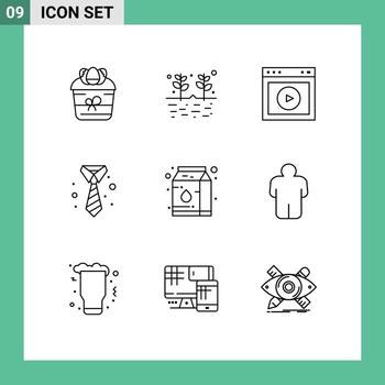 9 esquemas universales establecidos para aplicaciones web y móviles ropa traje granos negocios web elementos de diseño vectorial editables vector