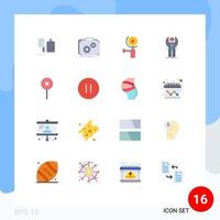 16 Universal Flat Colors Set for Web and Mobile Applications programming development progress app grinding Editable Pack of Creative Vector Design Elements