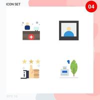 Pictogram Set of 4 Simple Flat Icons of hospital reception star man support feather Editable Vector Design Elements