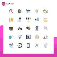 25 Flat Color concept for Websites Mobile and Apps location destination calendar delivery arrow Editable Vector Design Elements