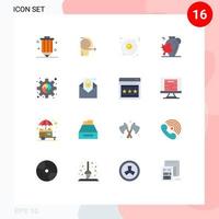 conjunto de 16 iconos de interfaz de usuario modernos signos de símbolos para arce canadá enfoque comida de otoño paquete editable de elementos creativos de diseño de vectores