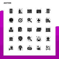 25 Auction Icon set Solid Glyph Icon Vector Illustration Template For Web and Mobile Ideas for business company