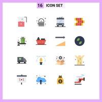 Set of 16 Modern UI Icons Symbols Signs for present box bus balance notebook Editable Pack of Creative Vector Design Elements