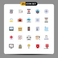 Universal Icon Symbols Group of 25 Modern Flat Colors of choice circle locked add new Editable Vector Design Elements