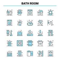 25 cuarto de baño conjunto de iconos negros y azules diseño de iconos creativos y plantilla de logotipo fondo de vector de iconos negros creativos