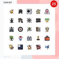 paquete de iconos vectoriales de stock de 25 signos y símbolos de línea para niños de vacaciones dj regalo bebé elementos de diseño vectorial editables vector