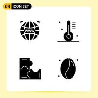 4 Creative Icons for Modern website design and responsive mobile apps 4 Glyph Symbols Signs on White Background 4 Icon Pack Creative Black Icon vector background