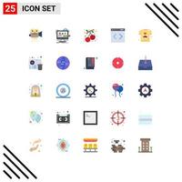 25 Thematic Vector Flat Colors and Editable Symbols of website management studio content holiday Editable Vector Design Elements