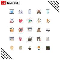 Modern Set of 25 Flat Colors Pictograph of business hospital picture clinic android Editable Vector Design Elements