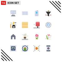 Set of 16 Modern UI Icons Symbols Signs for honey return on investment globe percent gain filter Editable Pack of Creative Vector Design Elements