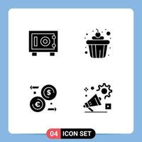 Universal Solid Glyph Signs Symbols of deposit transfer cake dollar setting Editable Vector Design Elements