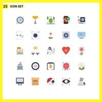 Universal Icon Symbols Group of 25 Modern Flat Colors of video computer thanksgiving card receiver Editable Vector Design Elements