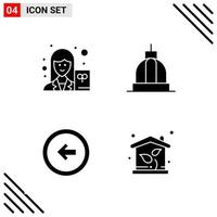 Pixle Perfect Set of 4 Solid Icons Glyph Icon Set for Webite Designing and Mobile Applications Interface Creative Black Icon vector background