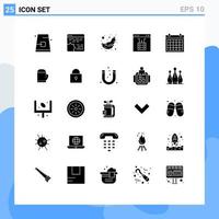 Set of 25 Modern UI Icons Symbols Signs for page cloud setting browser sausage Editable Vector Design Elements