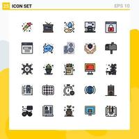 25 Creative Icons Modern Signs and Symbols of browser panel bio control cabin Editable Vector Design Elements