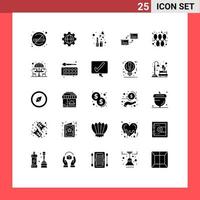 25 iconos creativos signos y símbolos modernos de conexión de red cosmética de sincronización navideña elementos de diseño vectorial editables vector