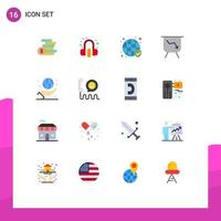 Universal Icon Symbols Group of 16 Modern Flat Colors of globe business globe performance board Editable Pack of Creative Vector Design Elements