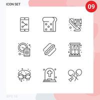 9 Universal Outline Signs Symbols of states american send america time Editable Vector Design Elements