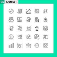 Set of 25 Modern UI Icons Symbols Signs for people speaker sleep megaphone reel Editable Vector Design Elements