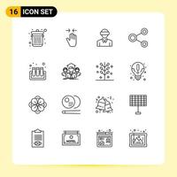 16 Creative Icons Modern Signs and Symbols of social network glasses link man Editable Vector Design Elements