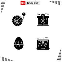 4 Icons Solid Style Grid Based Creative Glyph Symbols for Website Design Simple Solid Icon Signs Isolated on White Background 4 Icon Set Creative Black Icon vector background