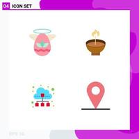 4 Creative Icons Modern Signs and Symbols of angle lamp protractor deepavali cloud Editable Vector Design Elements