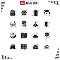 16 Universal Solid Glyphs Set for Web and Mobile Applications confetti laboratory check list chemistry biochemistry Editable Vector Design Elements