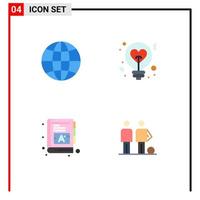Set of 4 Modern UI Icons Symbols Signs for world baby design heart words Editable Vector Design Elements