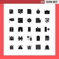 conjunto de 25 iconos modernos de la interfaz de usuario signos de símbolos para la navegación del castillo desarrollar mapa para elementos de diseño vectorial editables vector