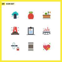 Set of 9 Modern UI Icons Symbols Signs for danger patrick food festival celebrate Editable Vector Design Elements