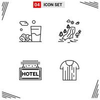 4 Icons Line Style Grid Based Creative Outline Symbols for Website Design Simple Line Icon Signs Isolated on White Background 4 Icon Set Creative Black Icon vector background