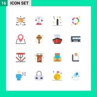 Group of 16 Flat Colors Signs and Symbols for marker costume coding carnival programing Editable Pack of Creative Vector Design Elements