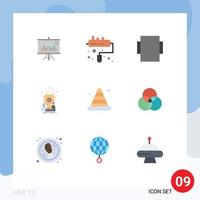 9 Thematic Vector Flat Colors and Editable Symbols of road bumper rotate blocker prize Editable Vector Design Elements